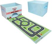 Toy Storage Box, Livememory Kids Toy Car Storage Box Toy Boxes for Boys with Fun Play Mat (Cars Not Included)