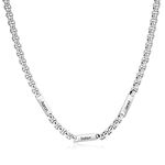 Personalized Necklace Chain for Men Stainless Steel Mens Jewelry Sliver Chain Engraved 2-5 Names Neck Chains for Men Boys Fathers Gifts for Dad (3 Names)