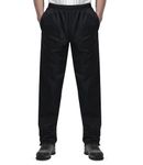 iCreek Men's Rain Pants Waterproof Over Pants Windproof Lightweight Hiking Pants Work Rain Outdoor for Golf, Fishing (Black, Medium/34 Inseam)