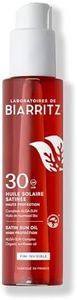 Laboratoires de Biarritz - Huile Solaire Satinée SPF30 - Texture Invisible - Visage, Corps & Cheveux - Parfum 100% d’Origine Naturelle - Protège & Sublime la Peau - 125 ml - Fabriquée en France