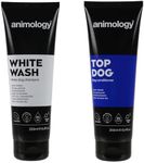 Animology White Wash & Top Dog Bundle - Dog Shampoo & Conditioner Brightening Moisturise Detangling