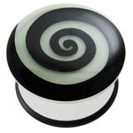 AZARIO LONDON 4MM Glow in The Dark Spiral UV Acrylic Single Flared Cupcake Gauge Ear Plug Piercing - Sold by Piece