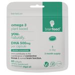 DHA Supplements (60) | Omega 3 DHA 500mg Per Capsule – 1 A Day | Algae Oil Omega 3 Capsules for Brain & Eye Health | Double Concentrated Omega 3 Vegan DHA | 2 Month Supply