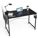 HOMIDEC Writing Computer Desk, Office Work Desk for student and worker, Laptop Table with Storage Bag and Headphone Hook,Modern Simple Style Desks for Bedroom, Home, Office(100x50x75cm)