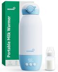 Portable Baby Bottle Warmer for Travel – 600mL (20oz) Large Capacity, Fast Heating/Charging, LCD Adjustable Temp & 24H Smart Keep Warm, Cordless Milk Warmer with Dual Heating for Breast Milk & Water /Formula, for All-Day Feeding,Long Battery Life