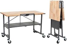 COSCO SmartFold Portable Workbench/Folding Utility Table (Gray Steel Frame)