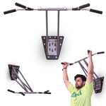 BTH Company Heavy Duty Wall-Mounted Pull-Up Bar - Chin-Up Bar and Dip Station - Supports Weight up to 150kg - Over 30 Exercises for Home Training