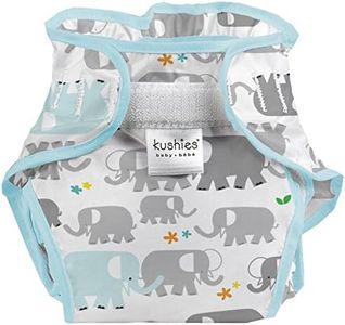 Kushies Baby Infant Waterproof Diaper Wrap, White Elephants