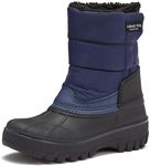 LONDON FOG Jett Waterproof Unisex Kids Snow Boot, Insulated Fleece Lined, Size 5 Toddler to 6 Big Kid, Black, Navy Blue, Grey, Navy Blue, 6 Toddler