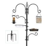 Urban Deco Bird Feeding Station Kit Bird Feeder Pole Wild Bird Feeder Hanging Station Kit Multi Feeder Hanging with Metal Suet Feeder Bird Bath for Attracting Wild Birds