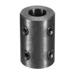 uxcell Shaft Coupling 5/8" Bore, 1-1/4" OD, 2" Length, Black Oxide Plated Steel Rigid Coupling, Motor Wheel Coupler, (4 Set Screws)