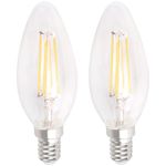 Meridian 4W SES/E14 Filament Candle Led Light Bulbs (Pack of 2) Warm White Candle Led Bulbs