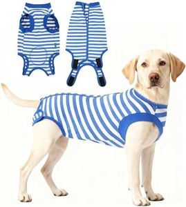 Sychien Dog Surgery Recovery Suit Dogs Neuter Spay Female Male Protective Clothes, Blue White L