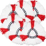 6 Pack Mop Head Replacement Compatible for vileda Triangle Swivel Mops - Mop heads replacement（RED）