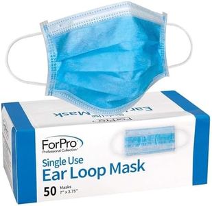 ForPro Professional Collection Single Use Ear Loop Mask, 3-Ply Disposable Non-Woven Face Mask, Latex-Free, Fiberglass-Free, Protects Against Pollen, Dust, 50-Count