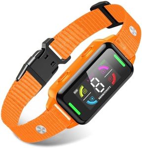 ZEASOYO Bark Collar for Small Dogs 5-15lbs Automatic Anti Bark Collar with Dual Sensor Technology, 4 Safe Modes, Waterproof IP67, Rechargeable Shock Collar for Small Dogs No Remote (Orange)