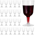 MATANA 48 Premium Clear Plastic Wine Glasses (180 ml) - Reusable & Sturdy Wine Cups for Cocktails, Desserts, Champagnes - Elegant Glasses for Weddings, Christmas, New Year & Parties