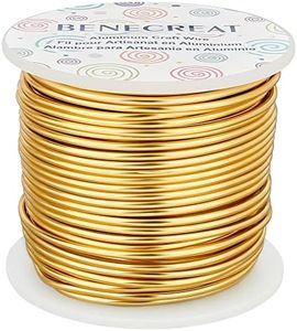 BENECREAT 12 17 18 Gauge Aluminum Wire (12 Gauge,100FT) Anodized Jewelry Craft Making Beading Floral Colored Aluminum Craft Wire - Light Gold