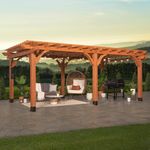 Backyard Discovery Beaumont 20x12 ft All Cedar Wood Pergola, Durable, Quality Supported Structure, Snow and Wind Supported, Rot Resistant, Backyard, Deck, Garden, Patio, Outdoor Entertaining