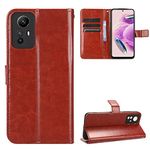 Case for Xiaomi Redmi Note 12S 4G Leather Case,Flip Leather Wallet Cover Case for Xiaomi Redmi Note 12S 4G Case Brown