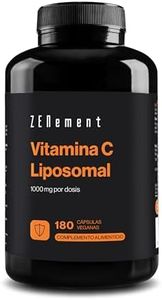 Vitamina C Liposomal 1000 mg, 180 Cápsulas - Suministro 3 Meses de Vitamina C Pura - Contribuye al Funcionamiento Normal del Sistema Inmunológico - Vegano - Zenement