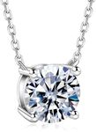 HOLYCOME Moissanite Diamond Necklace,2Carat Simulated Diamond Solitaire Pendant for Women,S925 Sterling Silver Necklace Gift Moissanite Jewelry for Wife Girls