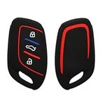 kwmobile Car Key Cover Compatible with MG 3-Button ZS MG4 MG5 MG6 Key Cover - Silicone Protective Car Key Fob Case - Black/Red/Blue