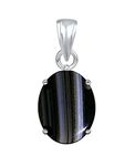 Ptm Natural Sulemani Hakik 10.25 Ratti or 9.5 Carat Astrological Certified Gemstone bis Hallmark 925 Sterling Silver Pendant for Men & Women -nfba21025