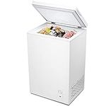 Kismile 2.7 Cubic Feet Chest Freezer with Free Standing Top Open Door Compact Freezer with Adjustable Temperature for Home/Kitchen/Office/Bar (2.7 Cubic Feet, White)…