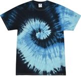 Colortone Adult Tie Dye T-Shirts for Men and Women, Blue Ocean Reactive Dye, S