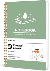 HEYPLACE Spiral Notebook A5 (6"*8"), Waterproof Notebook Lined Notepad 60 Sheets Stone Paper Aesthetic Notebook for School Office Camping Outdoor Activities (Green)