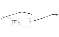 Agstum Mens Womens Titanium Alloy Flexible Rimless Frame Prescription Eyeglasses 51mm (Black, 51)