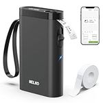 Nelko Label Maker Machine with Tape, P21 Portable Bluetooth Label Printer, Wireless Handheld Sticker Maker Mini Label Makers with Multiple Templates for Organizing Storage Barcode Office Home, Black