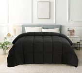 Cozynight California King Size Comforter-Down Alternative Comforter Duvet Insert with Corner Tabs-Breathable-Box Stitched Reversible Comforter (Black, 102"x96")