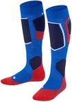 FALKE Unisex-Child SK4 Skiing Socks, Merino Wool, Blue (Olympic 6940), US 10-12.5 (3-6 years Ι 27-30), 1 Pair