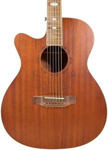Lindo Left Handed Feeling Electro Acoustic Guitar with Preamp Tuner EQ - Sapele | Includes Padded Gig Bag