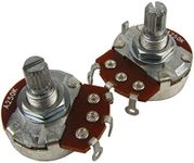 Musiclily Basic A250K Metric Coarse 18-Spline Split Short Shaft Pots Audio Taper Potentiometers for Electric Guitar Bass (Set of 2)