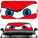Car Windshield Sun Shade,Car Sun Shade Funny Car Eyes Sun Visor for Car Windshield, Wear-Resistant Black Tape, Foldable 59‘’x27.5‘’/63''x31.5''