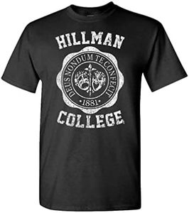 The Goozler Hillman College - Retro 80s Sitcom tv - Mens Cotton T-Shirt, 2XL, Black