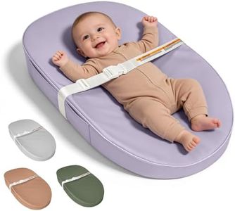 JVEOO Baby Changing Pad, Waterproof Vegan Leather Wipeable Diaper Changing Pad with Safety Strap Non-Slip Changing Mat for Dresser & Table