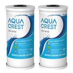 AQUA CREST 5 Micron 10" x 4.5" Whole House Sediment and Activated Carbon Water Filter, Replacement for FXHTC, RFC-BBSA, GXWH40L, WRC25HD, GXWH35F, GNWH38S, Pack of 2