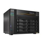 Asustor Lockerstor 8 Gen3 AS6808T 8 Bay NAS Network Storage, AMD Ryzen Quad-Core 2.3 GHz, 16GB RAM ECC DDR5, 4 M.2 NVMe Slots, Dual 5GbE & Dual 10GbE Port, USB4 Type-C, Network Attached Storage