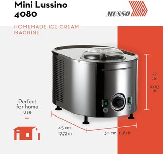 Musso Lussino Ice Cream Maker – Stainless Steel, 1.5L