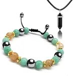 Triple Protection Bracelet- For Maximum Lucky Money Wealth,Healing and Wealth Building，Energy Healing Bracelet Relief Hematite Bracelet Set for Men Women…