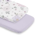 Sweet Jojo Designs Purple Boho Floral Girl Baby Bassinet Sheets Fitted Sheet Set Infant Newborn Nursery Oval Rectangle Hourglass Mattress 2p Lavender Pink White Bohemian Shabby Watercolor Farmhouse