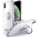 Silverback for iPhone X/Xs Phone Case Clear with Ring Kickstand, Protective Shock -Absorbing Bumper Shockproof Phone Case for Apple iPhone X/Xs 5.8 inch - Clear