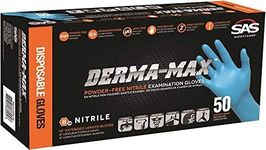 SAS Safety 6607-40 Derma-Max Powder-Free Nitrile Disposable Glove, Medium, 8 mil Thick (Pack of 50)