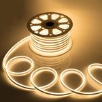 Gesto 16.4 Feet Neon LED Strip Light with 12V Adapter | Cuttable Flexible Waterproof Rope Light for Wall Decor,Indoor & Outdoor Decoration,Custom Names,Signage & Diwali Decorative Lighting-Warm White