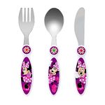 Disney Minnie Mouse Children's Kids 3pcs Cutlery Set - Knife/Fork/Spoon