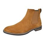 Bruno Marc Men's Suede Leather Chelsea Boots Casual Slip-On Dress Ankle Boots,URBAN-06,Camel,Size 12 M US